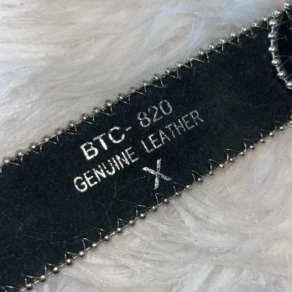 Bling embellished sparkly statement leather western cowgirl belt S/M